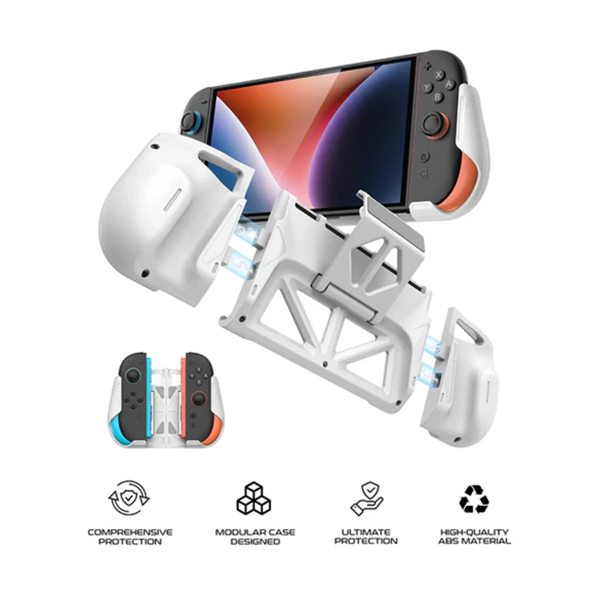 Transnovo Multi-Function Detachable Grip Protective Case for Nintendo Switch