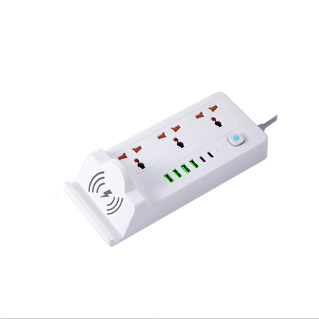 موزع طاقة متعدد الوظائف مع 3 مقابس كهربائية، 1 PD و5 مقابس يو اس بي