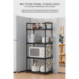 Multi-Functional Storage Rack for Kitchen, Bedroom, and Bathroom with Adjustable Shelves & Strong Load-Bearing Capacity