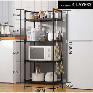 Multi-Functional Storage Rack for Kitchen, Bedroom, and Bathroom with Adjustable Shelves & Strong Load-Bearing Capacity