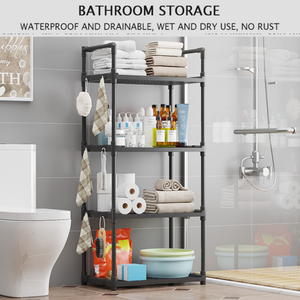 Multi-Functional Storage Rack for Kitchen, Bedroom, and Bathroom with Adjustable Shelves & Strong Load-Bearing Capacity