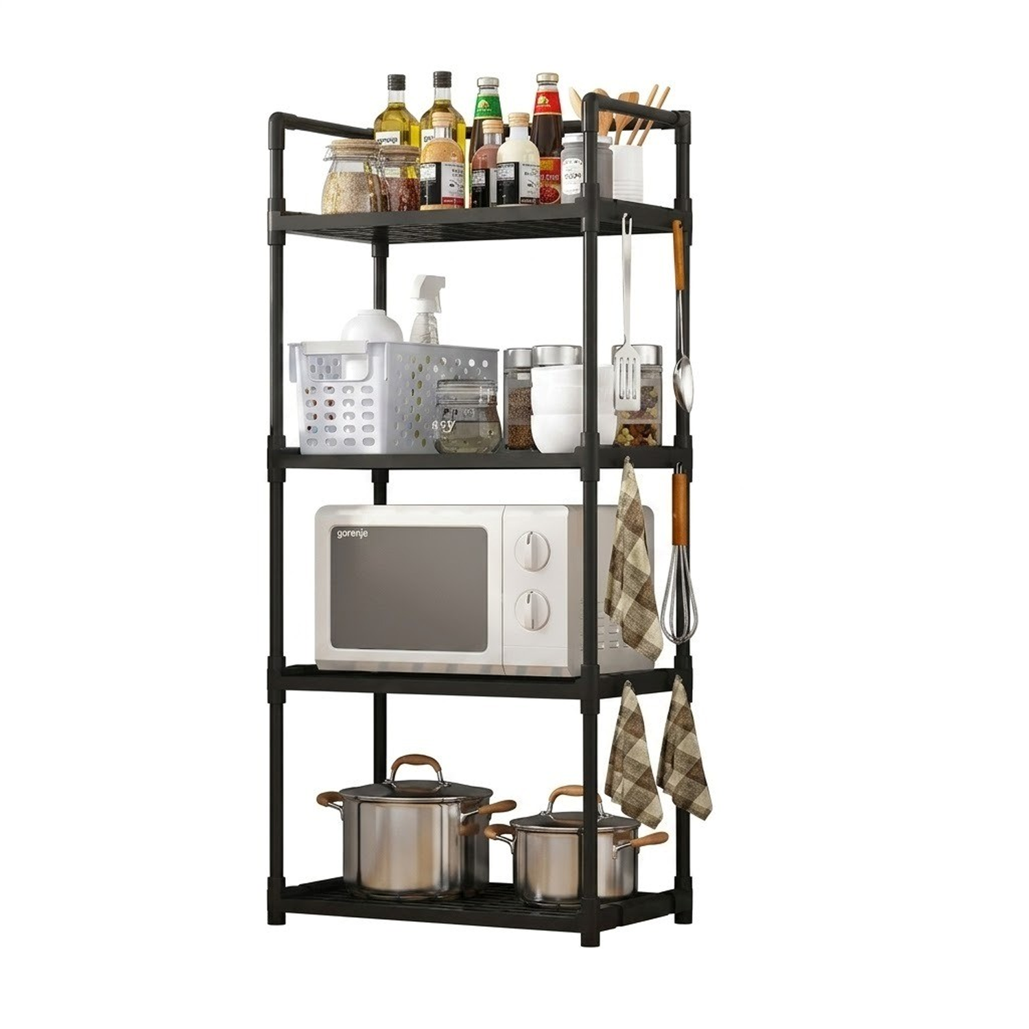 Multi-Functional Storage Rack for Kitchen, Bedroom, and Bathroom with Adjustable Shelves & Strong Load-Bearing Capacity