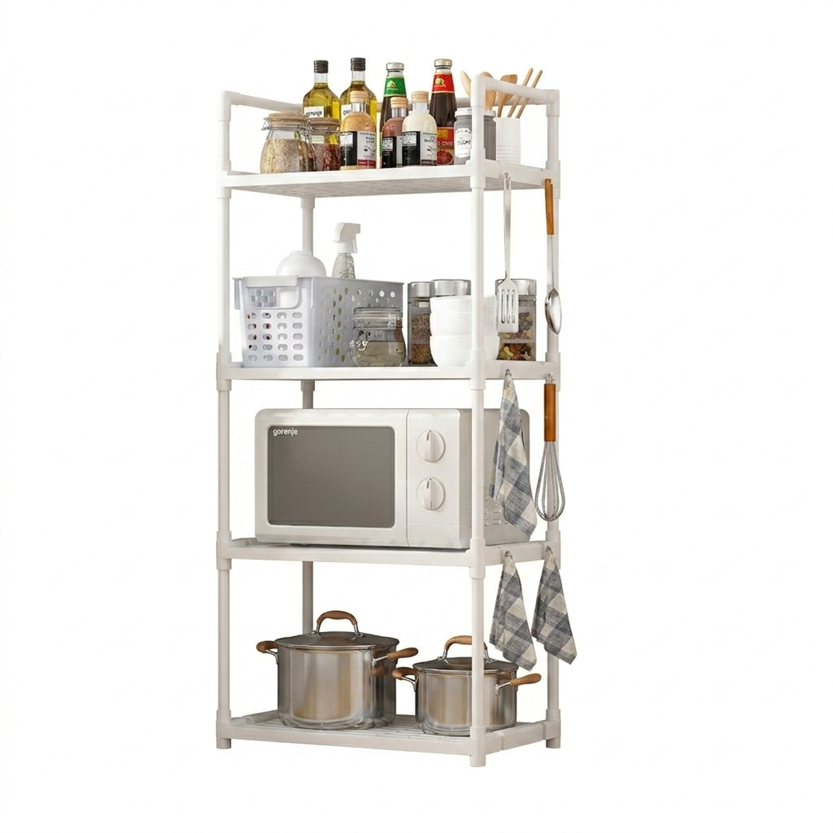 Multi-Functional Storage Rack for Kitchen, Bedroom, and Bathroom with Adjustable Shelves & Strong Load-Bearing Capacity