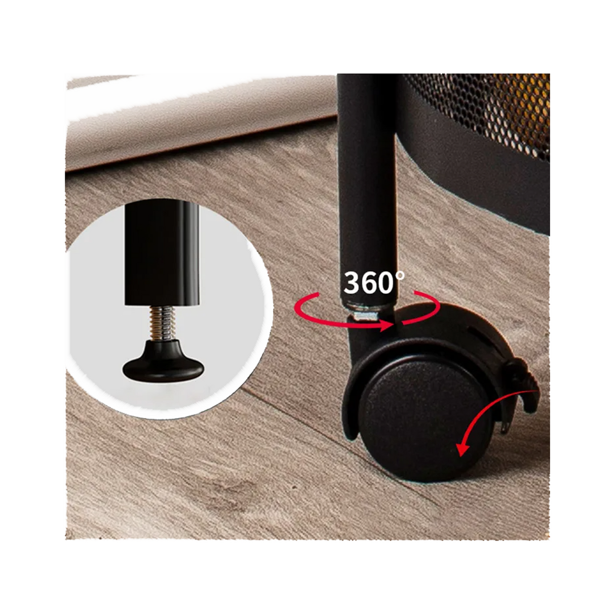 رف مطبخ معدني دائري متعدد الطبقات مع أرفف دوارة وعجلات - 5 طبقات