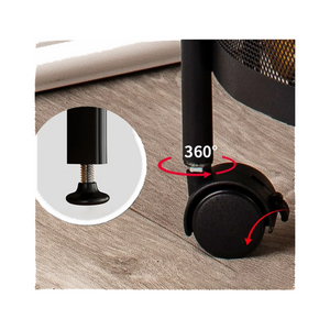 رف مطبخ معدني دائري متعدد الطبقات مع أرفف دوارة وعجلات - 5 طبقات