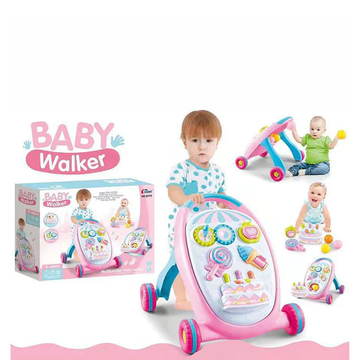 Multifunction Learning Toddler Plastic Push Walker For Baby