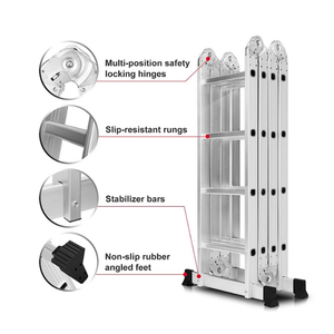 Multipurpose Foldable Aluminium Ladder for Home & Outdoor Use - 6m Height, 150 kg Capacity