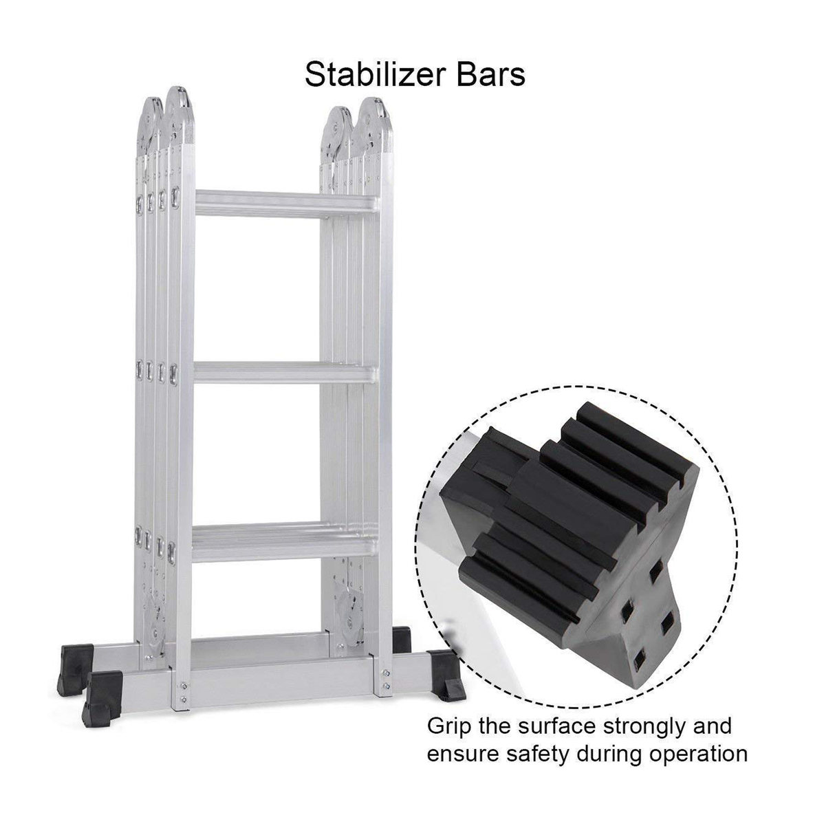 Multipurpose Foldable Aluminium Ladder for Home & Outdoor Use - 6m Height, 150 kg Capacity