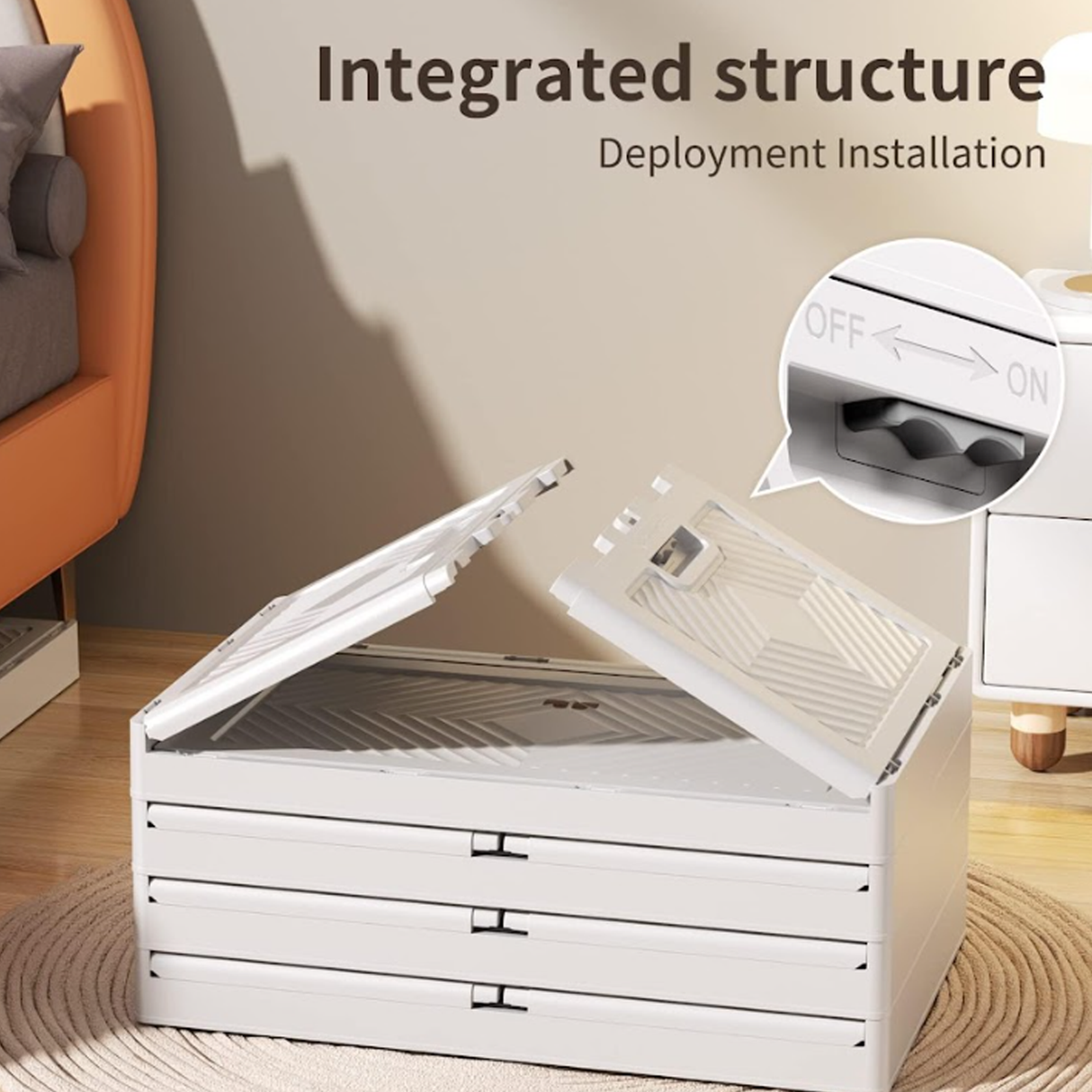 Multipurpose Multi Layer Foldable Stackable Storage Cabinet Box for Home, Bedroom, Kitchen, and Garage