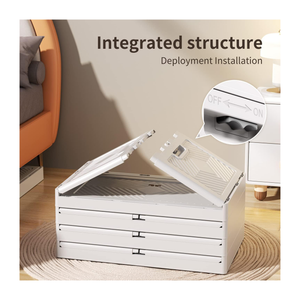 Multipurpose Multi Layer Foldable Stackable Storage Cabinet Box for Home, Bedroom, Kitchen, and Garage-4 Layer