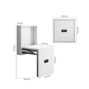 Multipurpose Wall-Mounted Folding Chair With Wooden Finish - White Frame