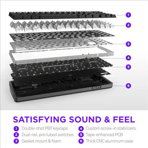 إن زد إكس تي كيبورد فنكشن إيليت ميني TKL سلكية بمفاتيح مغناطيسية للألعاب - أسود