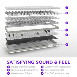 إن زد إكس تي لوحة مفاتيح فنكشن إيليت ميني TKL سلكية بمفاتيح مغناطيسية للألعاب - أبيض