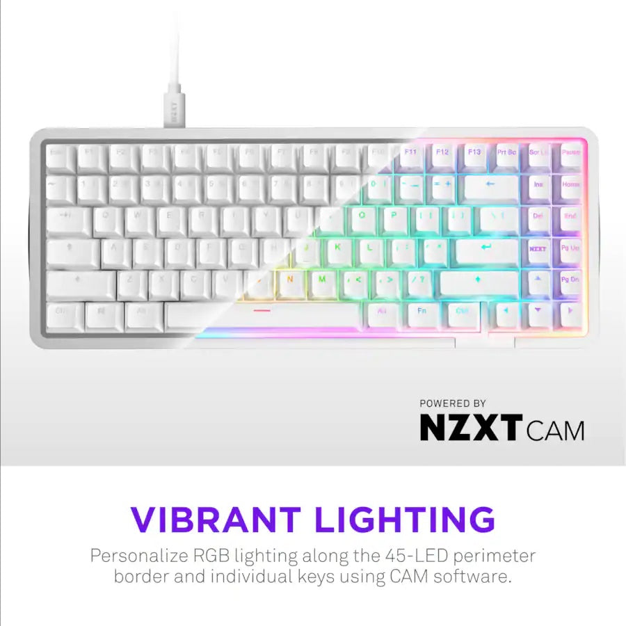 إن زد إكس تي لوحة مفاتيح فنكشن إيليت ميني TKL سلكية بمفاتيح مغناطيسية للألعاب - أبيض