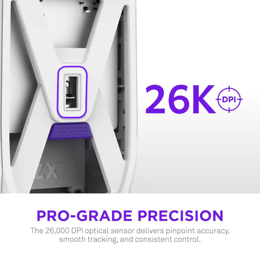 إن زد إكس تي لايف اليت ماوس الألعاب اللاسلكي خفيف الوزن للغاية - أبيض