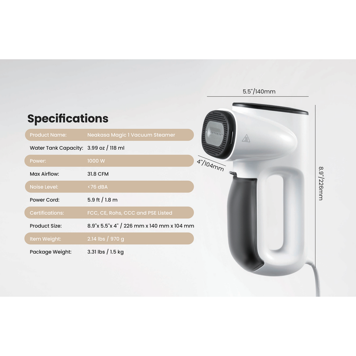 Neakasa Magic 1 Vacuum Steamer With AirIron Technology