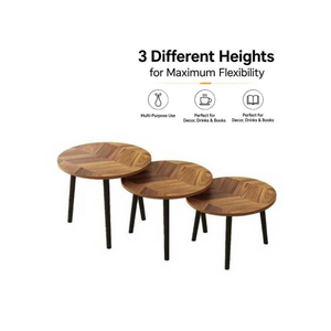 Nesting Wooden Coffee Tables - Set of 3