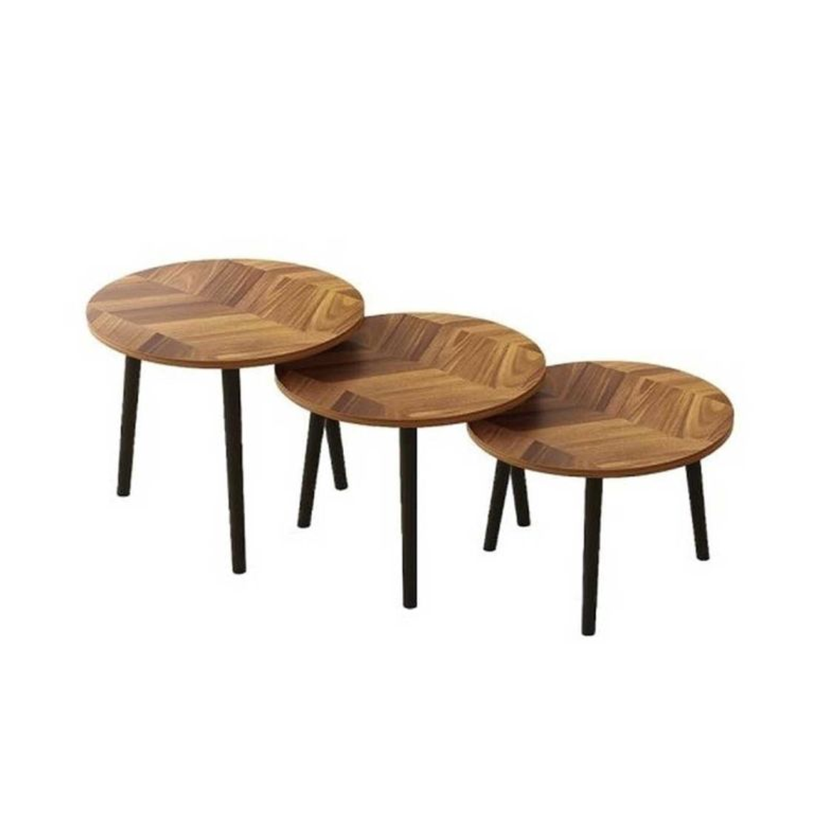 Nesting Wooden Coffee Tables - Set of 3