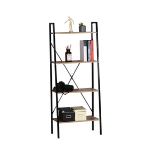 Nevis 4-Tier Shelf Organizer for Home and Kitchen – Oak & Black - 600 × 325 × 1480 mm