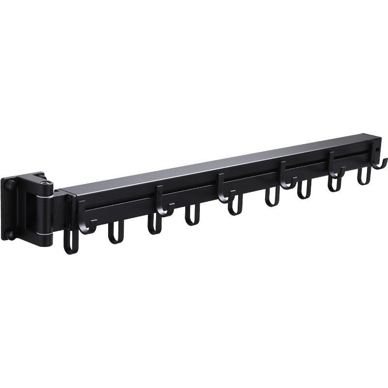 Wall-Mounted Metal Triple Foldable Clothes Drying Rack with Extension Rod, Push-Pull Design, 180° Rotation, and Punch-Free Installation