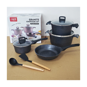 أو إس إف إي طقم أواني طهي جرانيت 11 قطعة – رمادي غامق