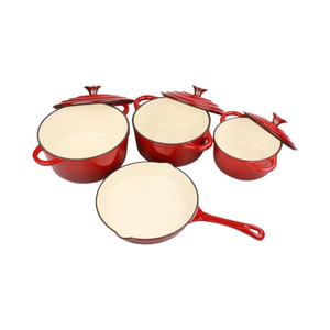 OSFE Cast Iron Cookware Set 7 Pcs - Red