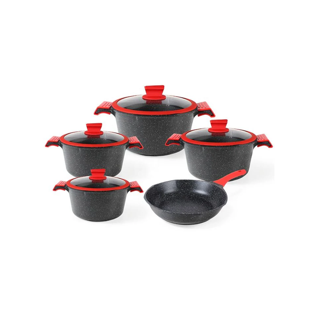 أو إس إف إي طقم أواني طهي رخامية UMC مكون من 17 قطعة – أسود