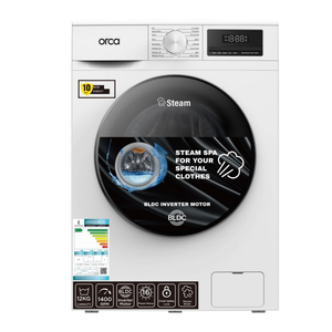 Orca Front Load Washing Machine 12KG 1400RPM BLDC - White