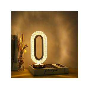 Oval Crystal Table Lamp With 3 Brightness Modes, Living Room Home Décor