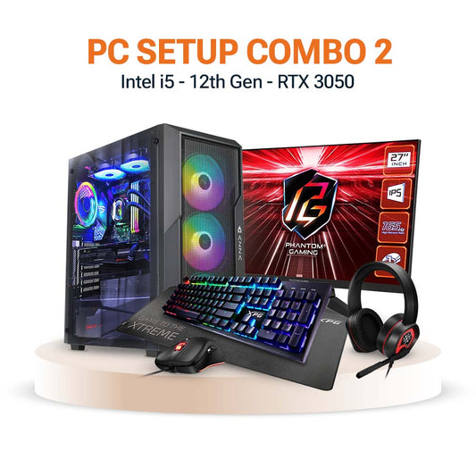 PC Setup Combo 2 - Intel i5 - 12th Gen - RTX 3050 with ASRock Phantom Gaming Monitor & XPG Special Combo - Custom Gaming Setup