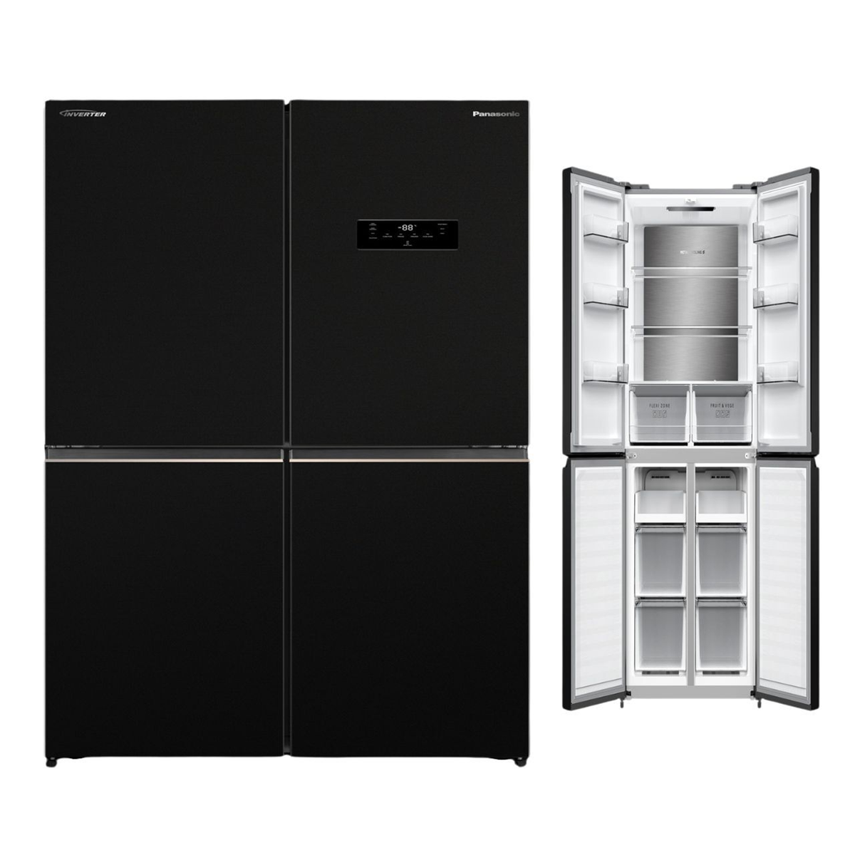 Panasonic 4 Door French Door Refrigerator 446 Liters 15.8 CFT - Black