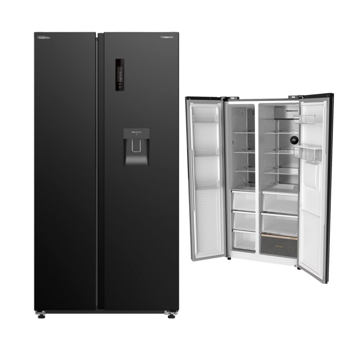 Panasonic Side By Side Refrigerator 610 Liters - Black