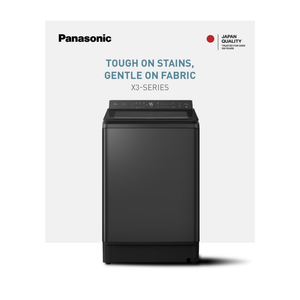 Panasonic Top Load Washer 14KG 10 Program - Black/Silver