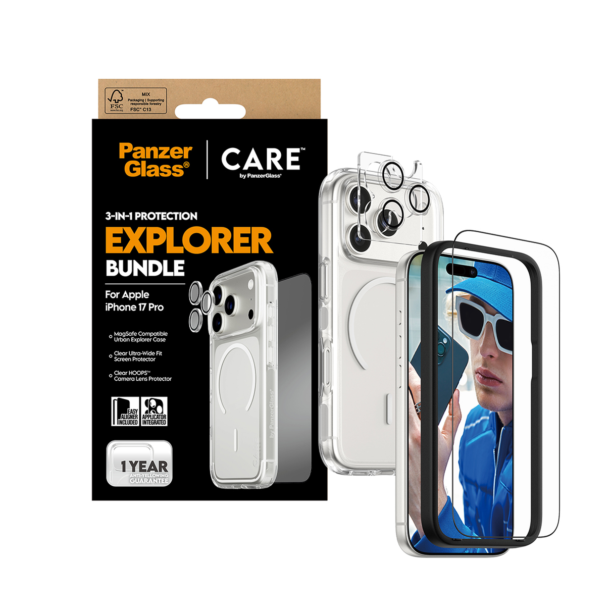 PanzerGlass CARE Explorer 3-in-1 Flagship Bundle iPhone 17 Pro 6.3 Inch
