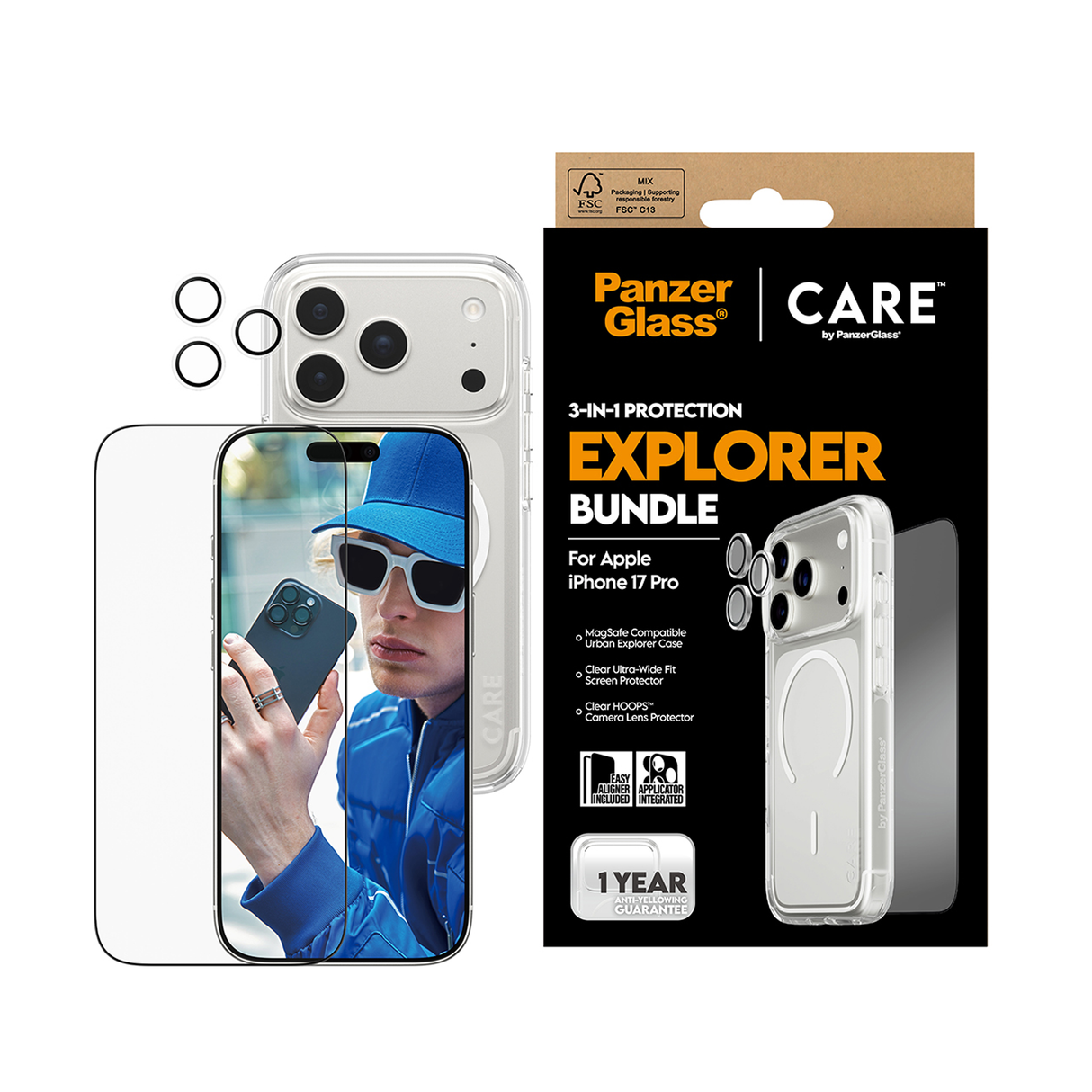 PanzerGlass CARE Explorer 3-in-1 Flagship Bundle iPhone 17 Pro 6.3 Inch