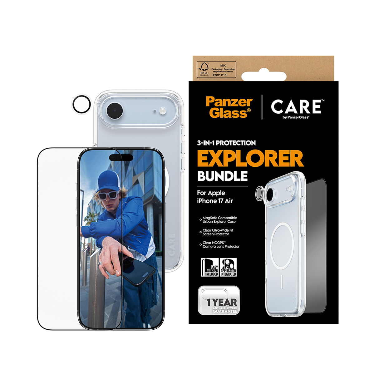 PanzerGlass CARE Explorer 3-in-1 Flagship Bundle iPhone 17 Air 6.6 Inch