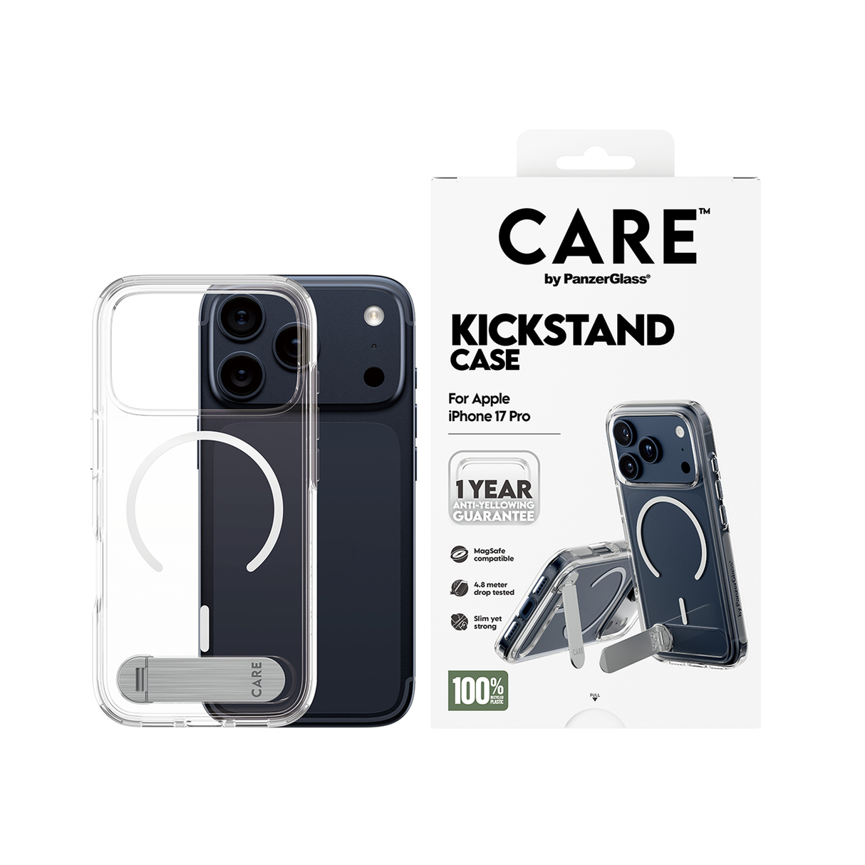 PanzerGlass CARE Feature Transparent Case MagSafe iPhone 17 Pro 6.3 Inch