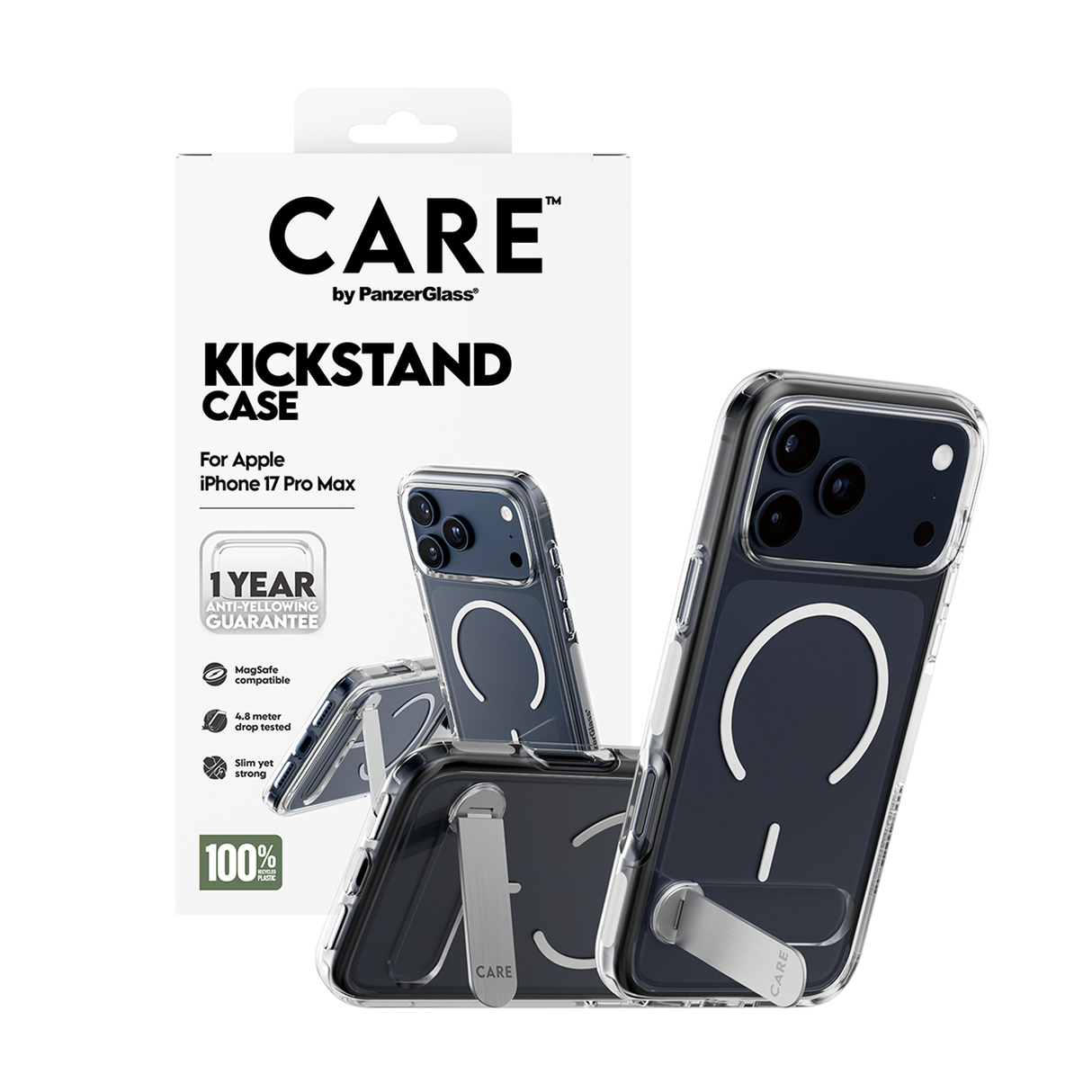 PanzerGlass CARE Feature Transparent Case MagSafe iPhone 17 Pro Max 6.9 Inch