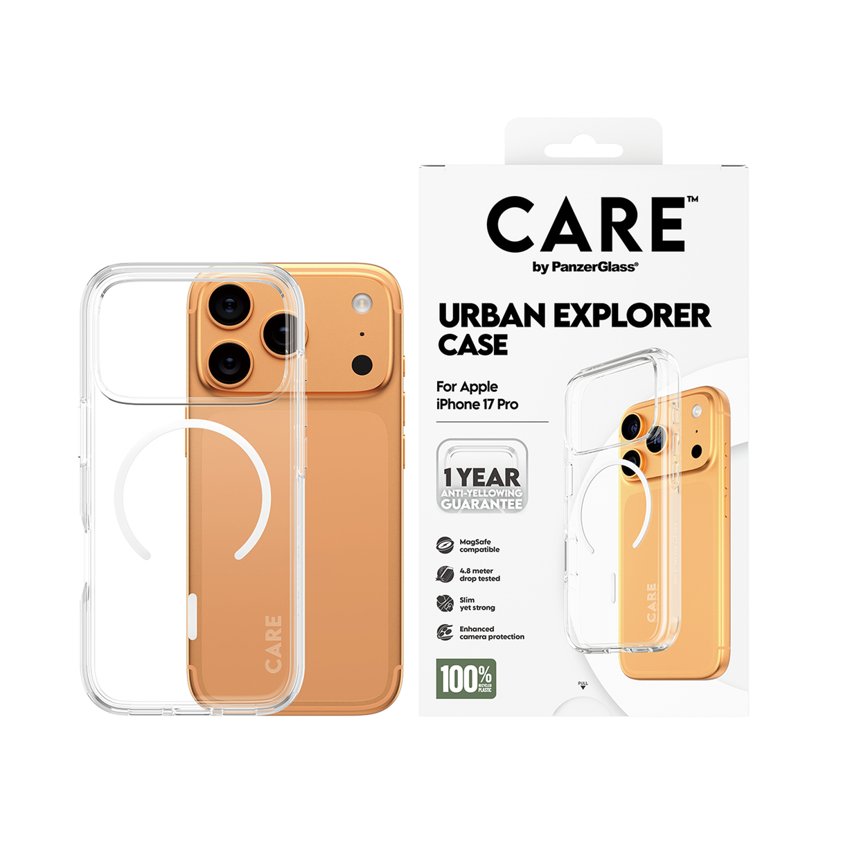 PanzerGlass CARE Case Transparent MS iPhone 17 Pro 6.3 Inch