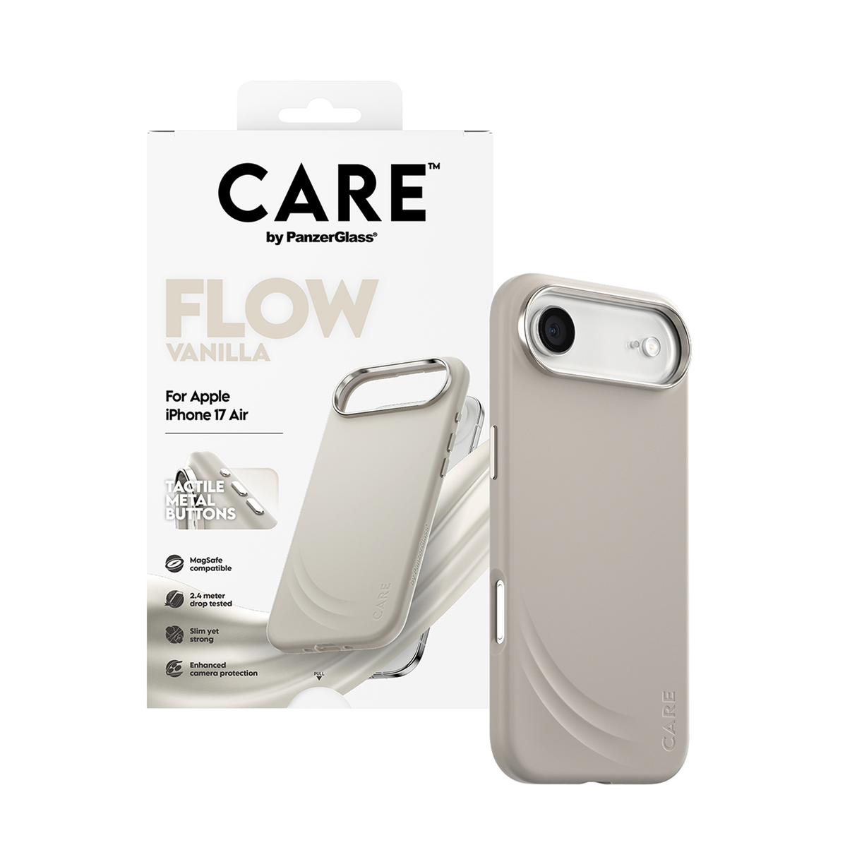 PanzerGlass Care Feature FLOW Vanilla Case MagSafe iPhone 17 Air 6.6 Inch