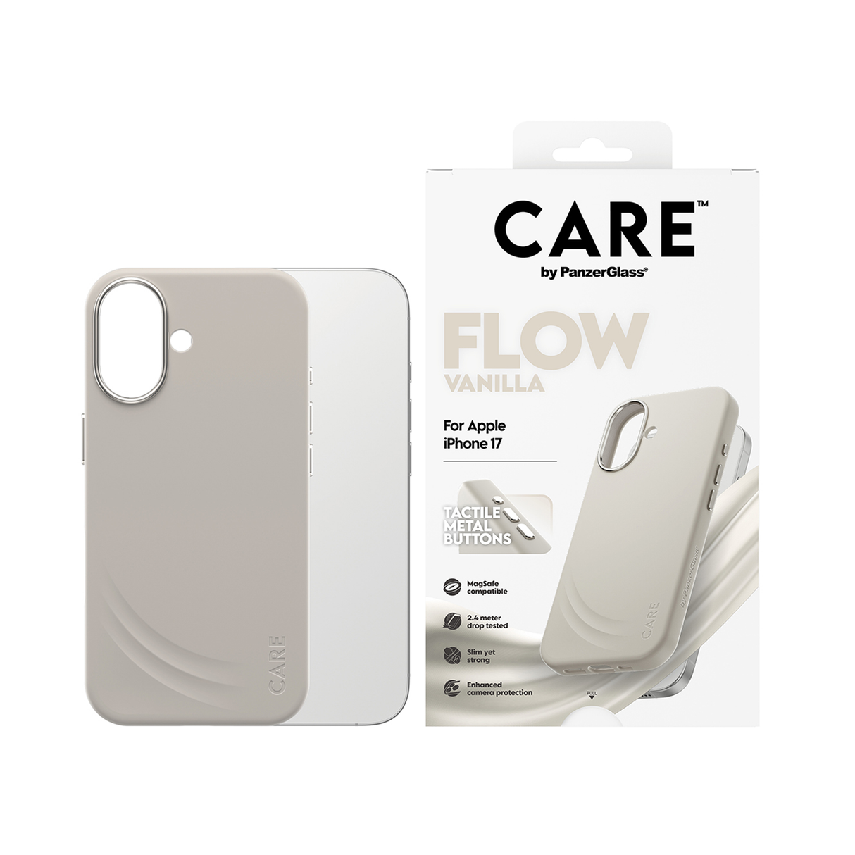 PanzerGlass CARE Feature FLOW Vanilla Case MagSafe iPhone 17 - 6.3 Inch