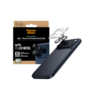 بانزر جلاس هووبز بلاك عدسة كاميرا متوافقة مع آيفون 17 برو/برو ماكس 6.3/6.9 بوصة