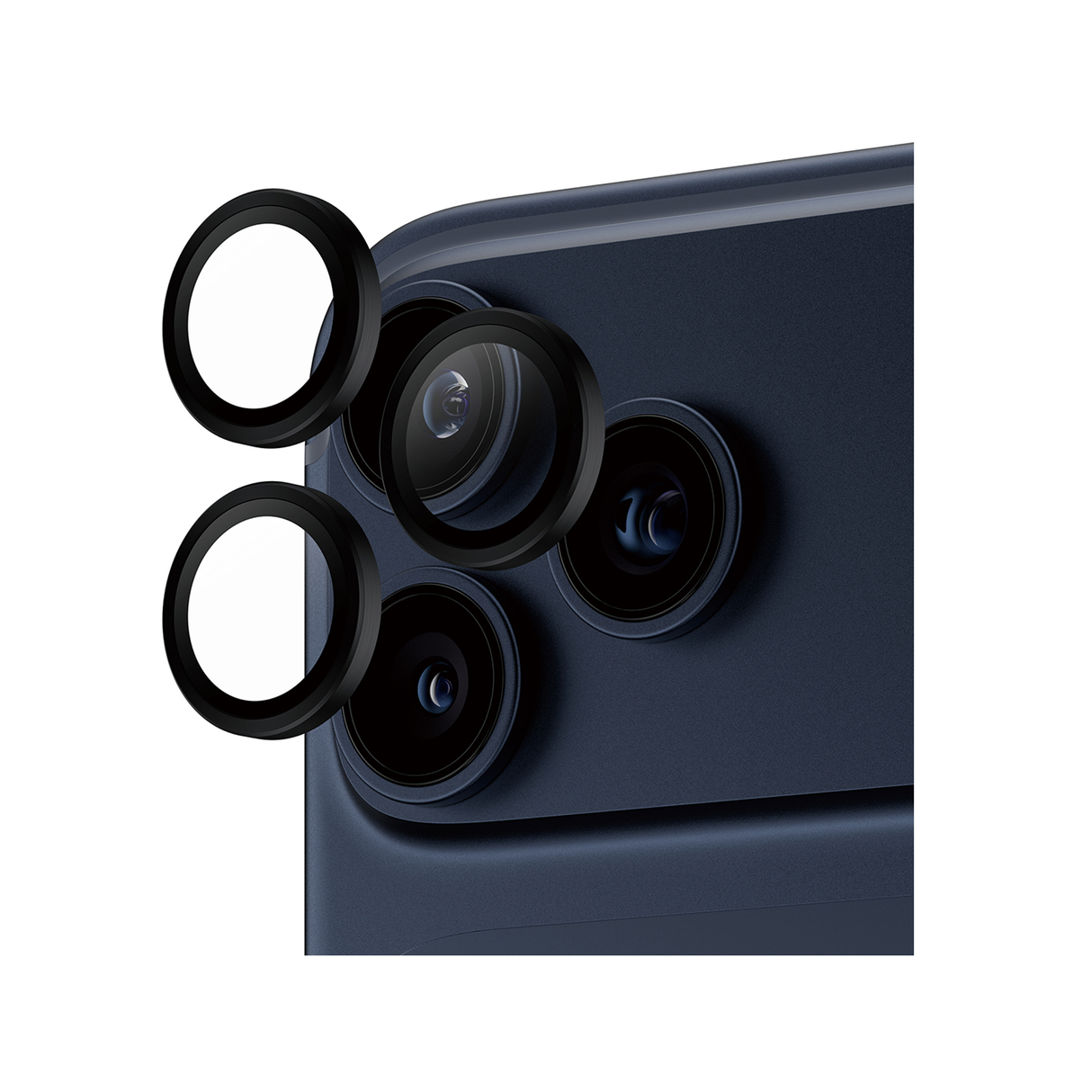 بانزر جلاس هووبز بلاك عدسة كاميرا متوافقة مع آيفون 17 برو/برو ماكس 6.3/6.9 بوصة