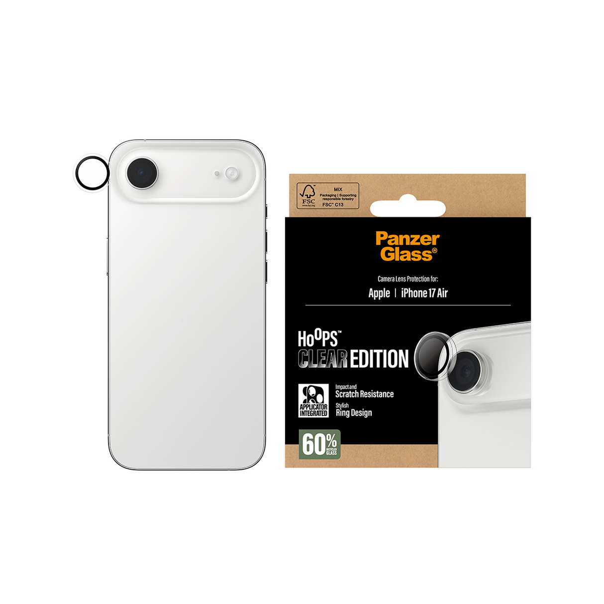 PanzerGlass Hoops Transparent Camera Lens iPhone 17 Air 6.6 Inch