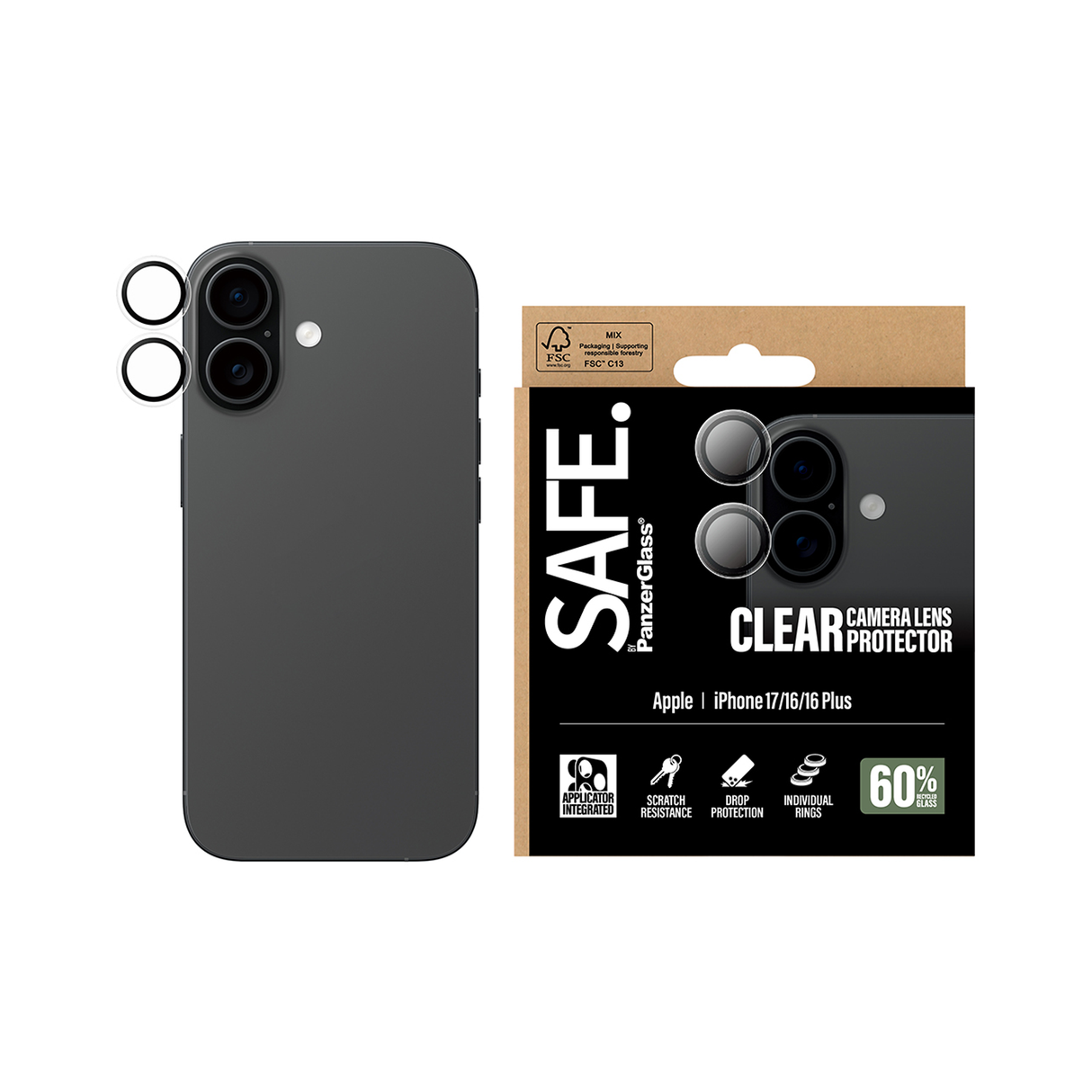PanzerGlass SAFE Camera Lens Transparent iPhone 17 - 6.3 Inch