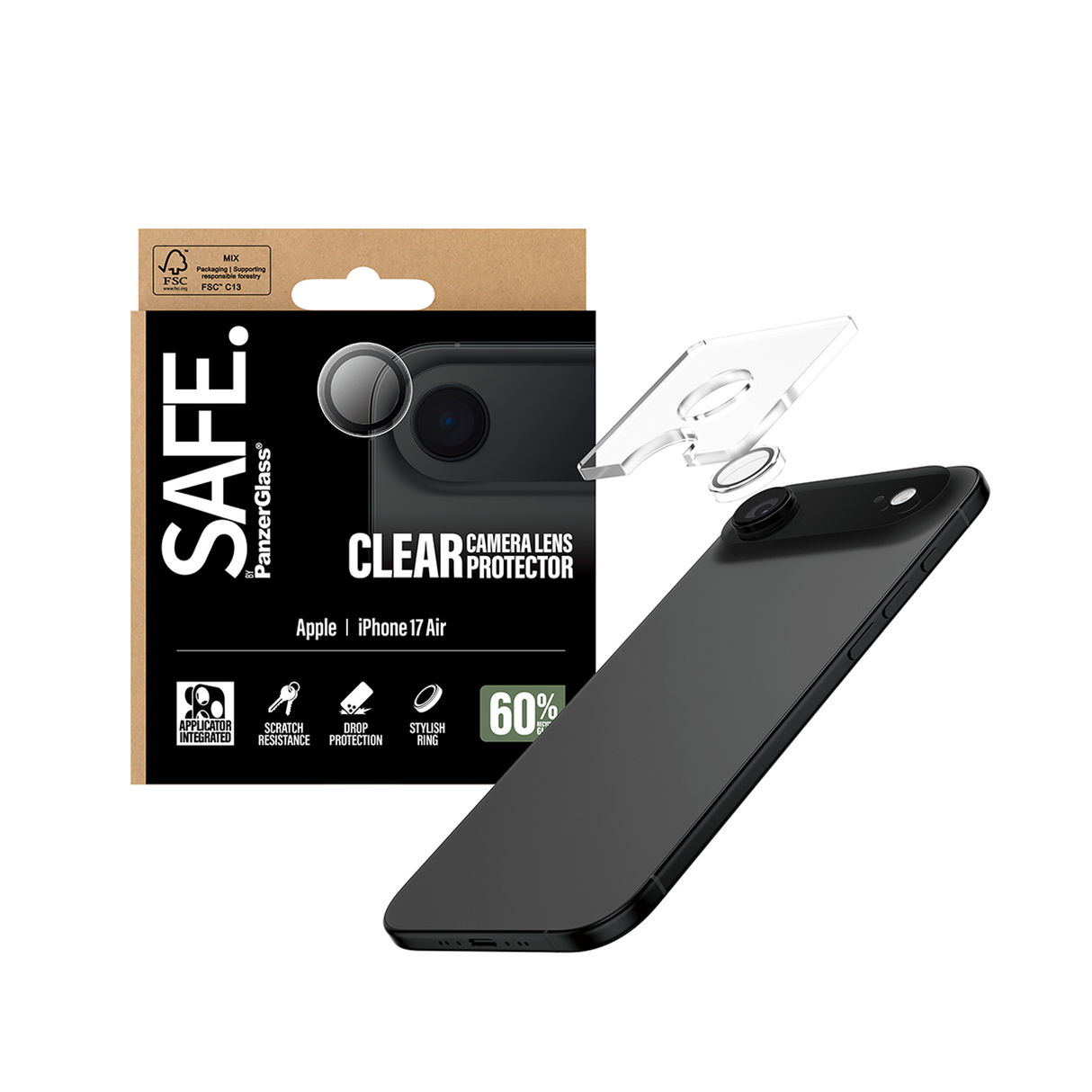 PanzerGlass SAFE Camera Lens Transparent iPhone 17 Air 6.6 Inch