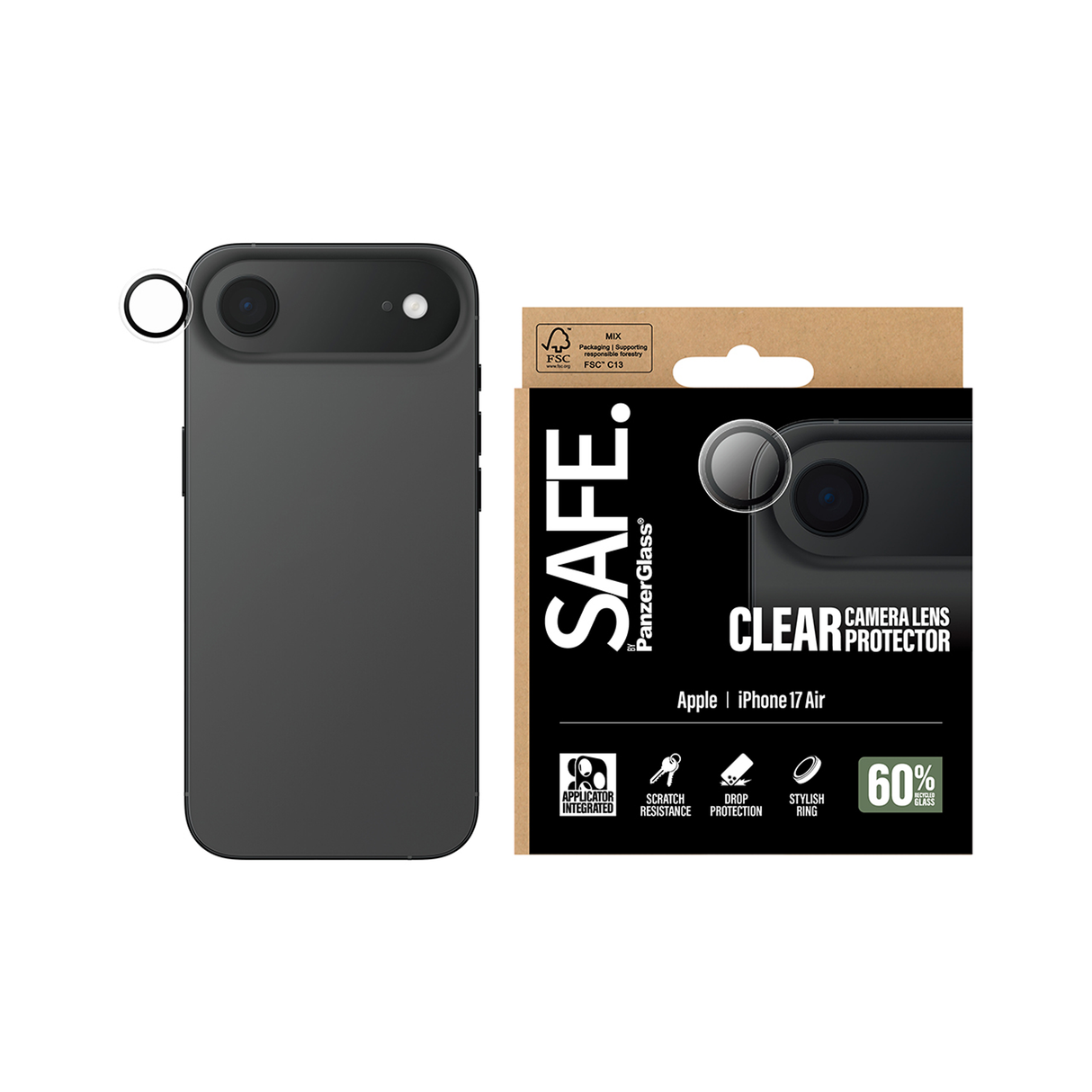 PanzerGlass SAFE Camera Lens Transparent iPhone 17 Air 6.6 Inch