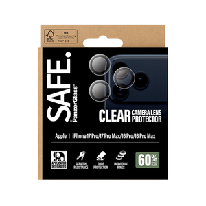 PanzerGlass SAFE Camera Lens Transparent iPhone 17 Pro/Pro Max 6.3/6.9 Inch