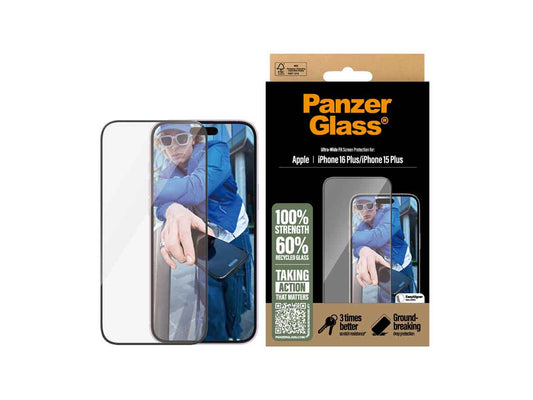 PanzerGlass® Screen Protector For iPhone 16 Plus - 6.7 Inch Ultra - Wide Fit