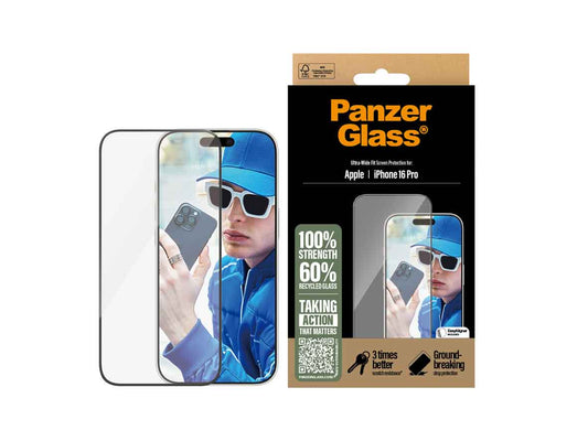 PanzerGlass® Screen Protector For iPhone 16 Pro - 6.3 Inch Ultra - Wide Fit